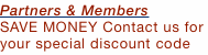 Save money - mail us for your conference discount code